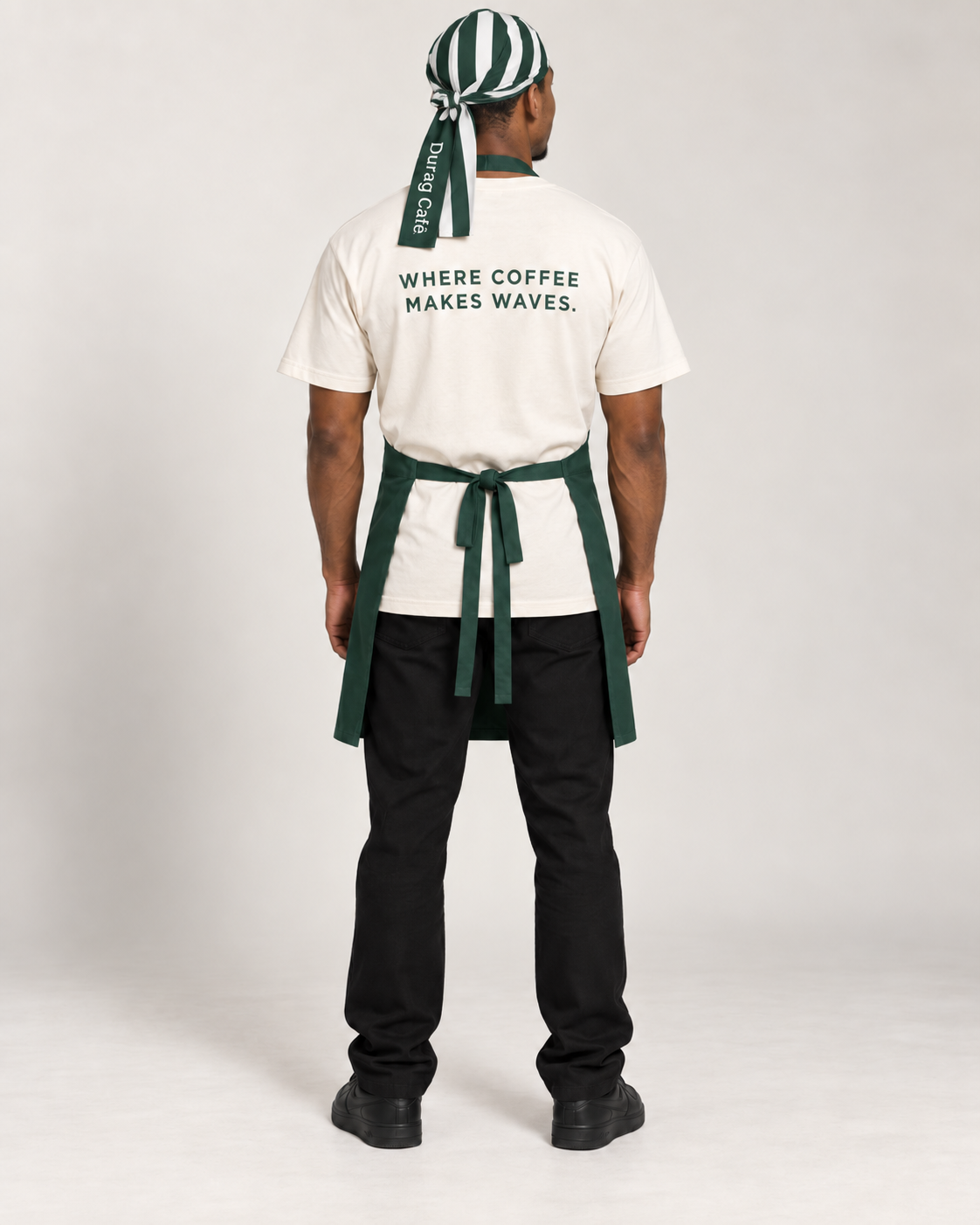 Durag Café uniform back — Where Coffee Makes Waves